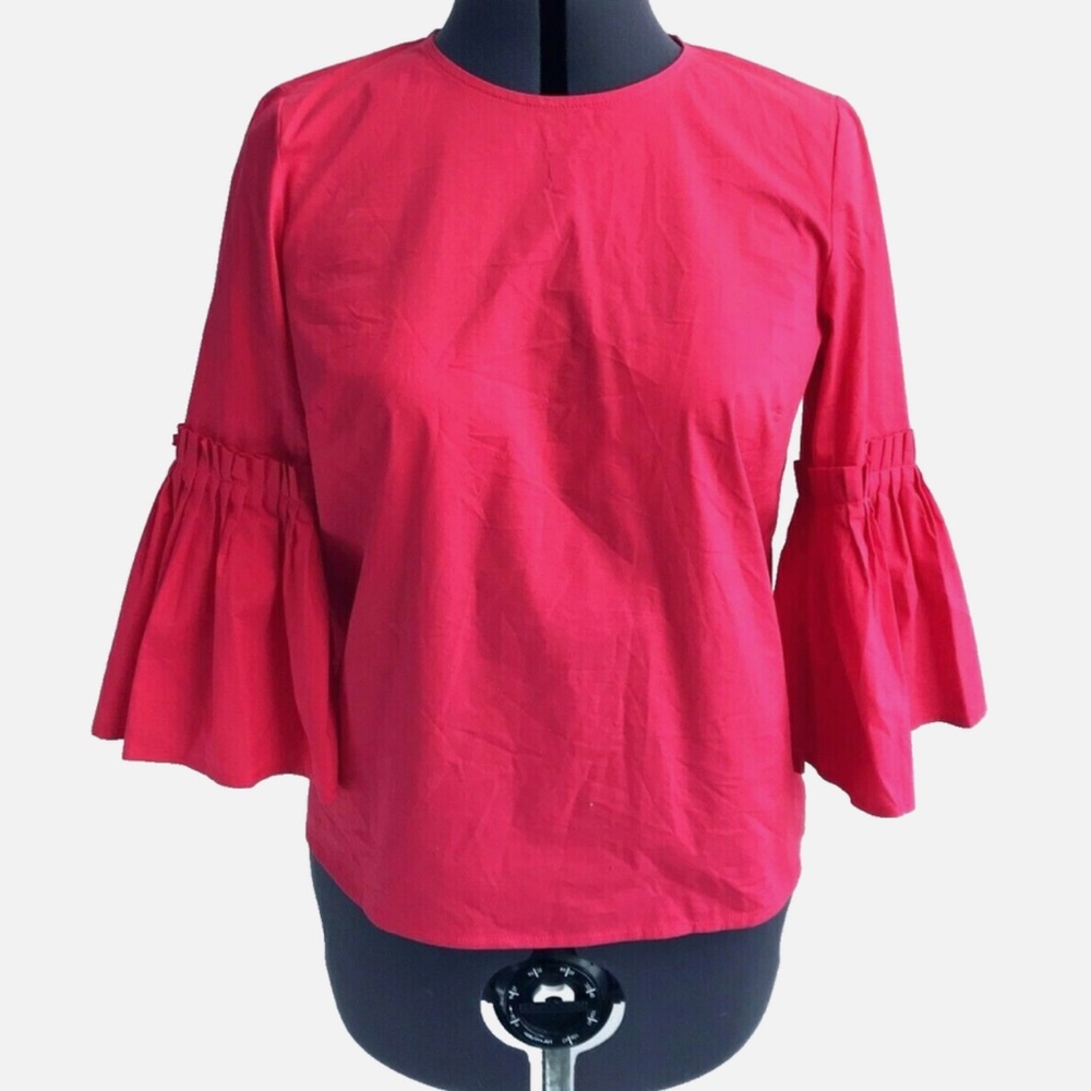 Women's Red Bell Sleeve Top